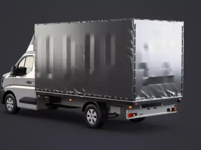 Renault Master 2025 Curtain Box Truck 3D Model 3D model