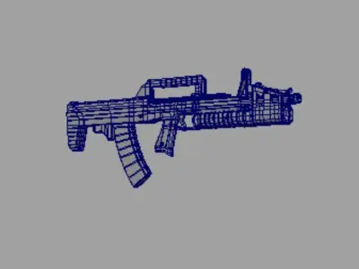 Russian Assault Rifle  Low-poly 3D model
