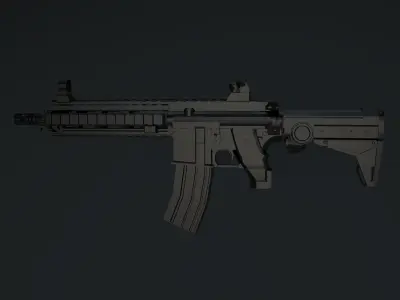 M416 Assault Rifle Low-poly 3D model