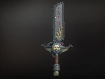 Chain Sword Low-poly 3D model purchase