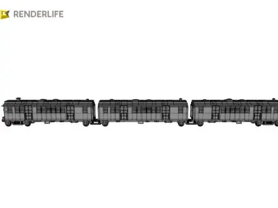 Old Chicago subway train 3D model