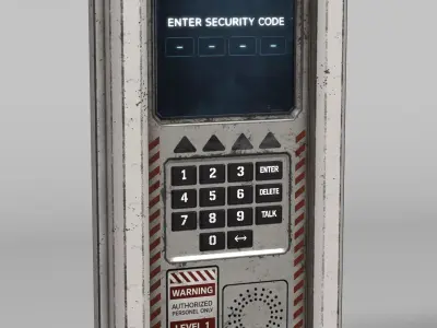 Sci-Fi Security Access Panel Low-poly 3D model