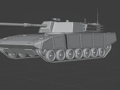 Modern Tank Low-poly 3D model