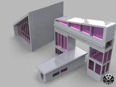 Modern Building Low-poly 3D model 2