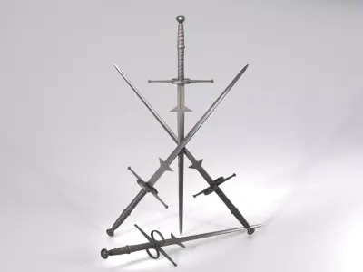 Zweihander Sword Low-poly 3D model purchase