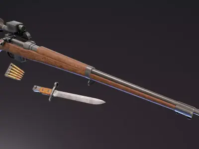 Ross Rifle MK3 Low-poly 3D model