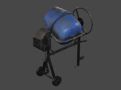 PBR Concrete Mixer Low-Poly Low-poly 3D model