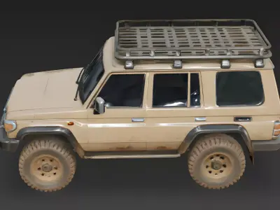 Realistic Classic Off-Road Desert SUV 3D Model Low-poly 3D model