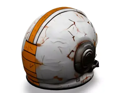 Scifi Helmet Weathered Combat Gear Low-poly 3D model