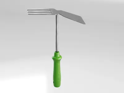 Gardening hoe  Low-poly 3D model