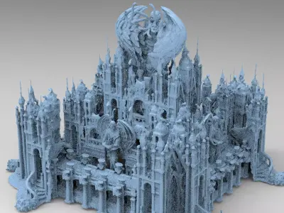 Dark Ancient temple Stone temple  3D model
