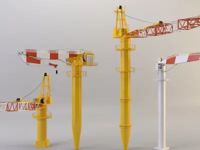 Ship cranes Low-poly 3D model