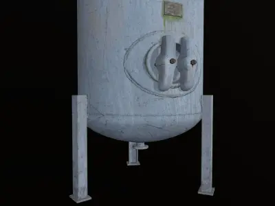 Old Industrial Steam Boiler Barrel Low-poly 3D model