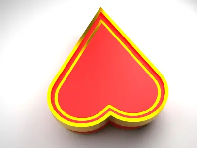 Heart Shaped 3D Printable Box Low-poly 3D model