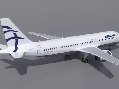 Airbus A320 Aegean Airlines 3D model