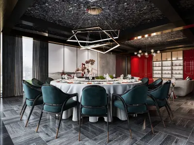restaurant modern living room with accents 3D model