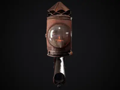 Pistol - flashlight Low-poly 3D model