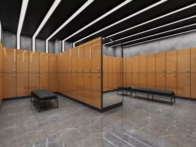 Modern Gym Locker Room Low-poly 3D model purchase