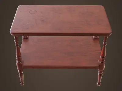 Vintage small table Low-poly 3D model