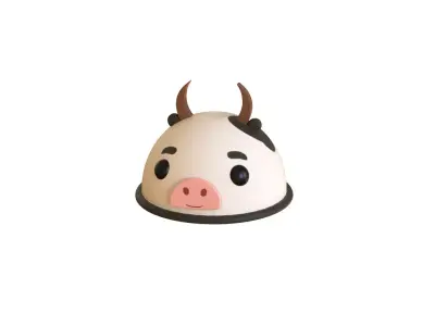 Low-Poly Cow Hat Low-poly 3D model