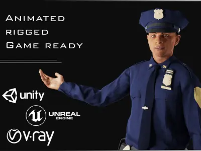 Policeman Character Low-poly 3D model