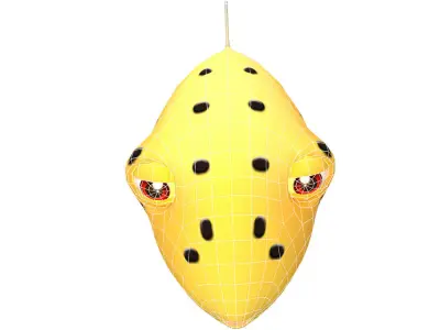 Yellow Box Animated Fish  Low-poly 3D model