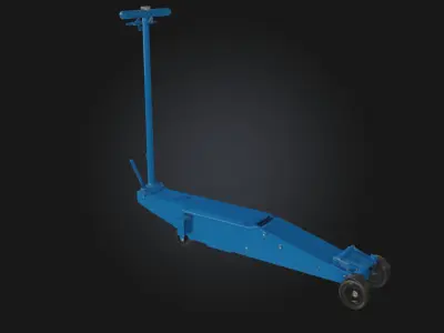 Blue Hydraulic Jack  Heavy Lifting with Industrial Precision 3D model