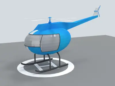 Toon Helicopter Low-poly 3D model