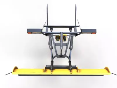 Snow plow with rig Low-poly 3D model