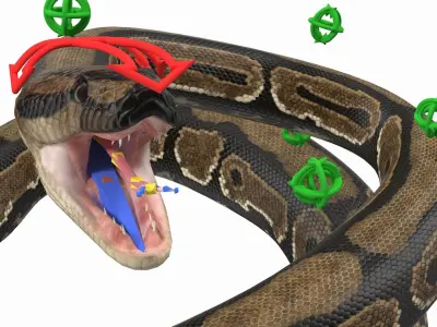 Brown Python Snake Rigged 3D Model