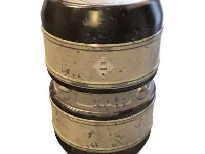 Toxic Industrial Barrel  Sci-Fi Hazardous Waste Container 3D model