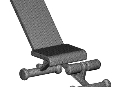 Plastic Gym Bench Press Toy 3D model