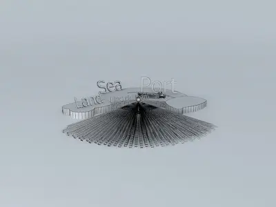 Sea Dam and Desalination Project Free 3D model