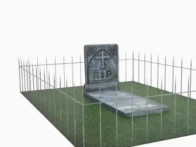 Grave - Cemetery Low-poly 3D model