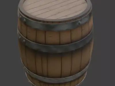 Wooden Barrel 3D Model PBR  3D model