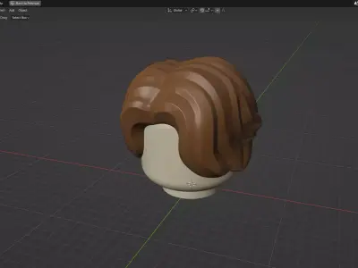 Custom3Dprint Minifigure Accessory - Minifigure Hair S3 - 010 3D print model