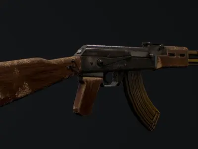 AK-47 ak - rifle Low-poly 3D model get