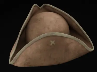 Classic Pirate Hat Low-poly 3D model