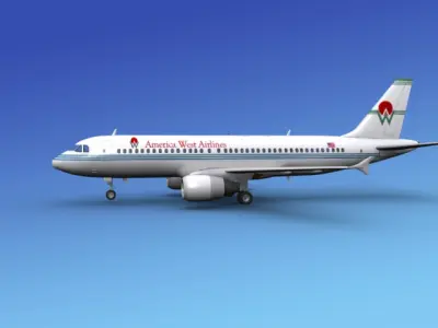 Airbus A320 America Air West 1 3D model