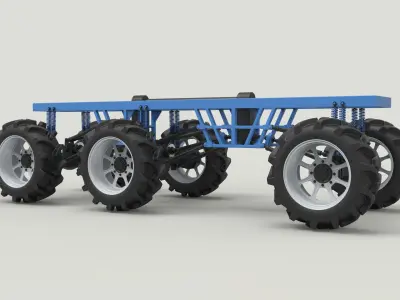 Chassis 6x6 for Mud truck 3D model