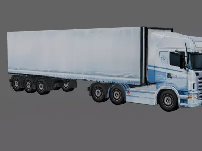 Low Poly European Cargo Truck 8x4 Low-poly 3D model