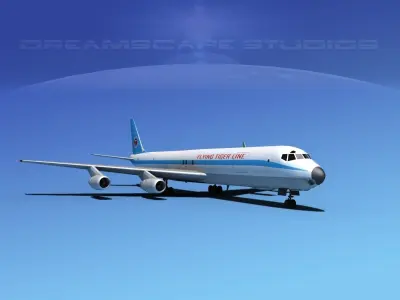 Douglas DC-8-63F Flying Tiger Line 3D model