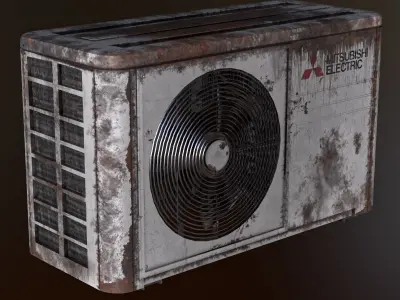 Rusty air conditioner Low-poly 3D model