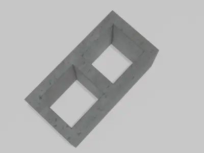 Cinderblock Low-poly 3D model