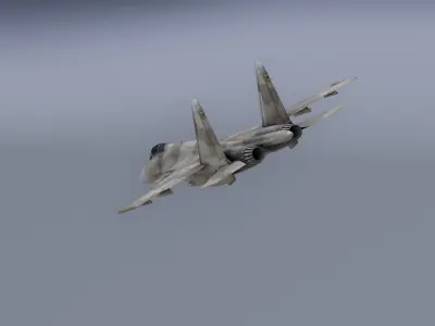 Su-37 Terminator v2 Low-poly 3D model