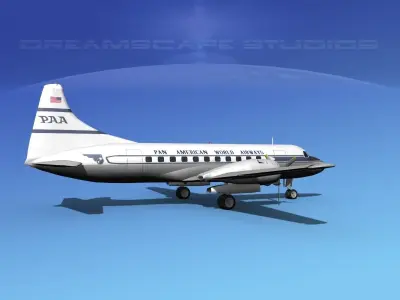 Convair CV-340 Pan American 3D model