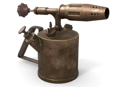 Blowtorch 3 brass gas can Low-poly 3D model