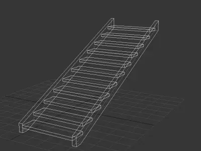 realistic stairs Low-poly 3D model
