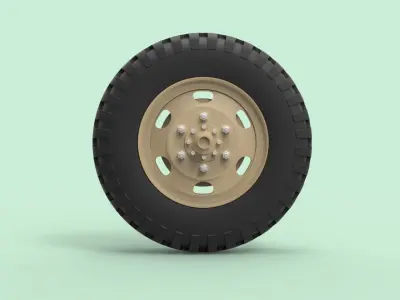 Wheel from old truck 3D model
