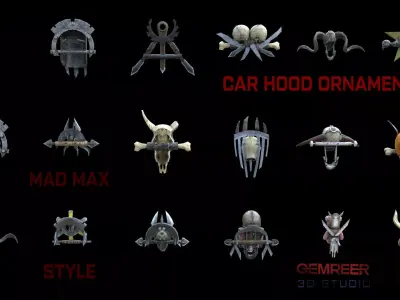 Car Hood Ornaments Mad Max Style   Low-poly 3D model
